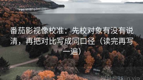 番茄影视像校准：先校对象有没有说清，再把对比写成同口径（读完再写一遍）