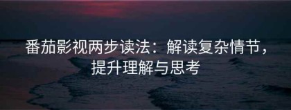 番茄影视两步读法：解读复杂情节，提升理解与思考
