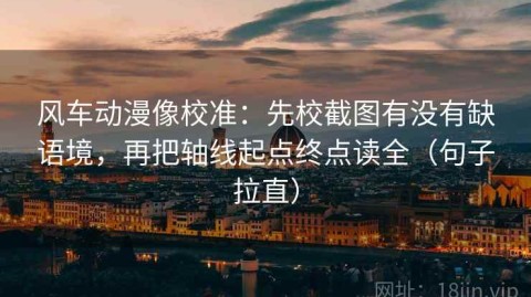 风车动漫像校准：先校截图有没有缺语境，再把轴线起点终点读全（句子拉直）