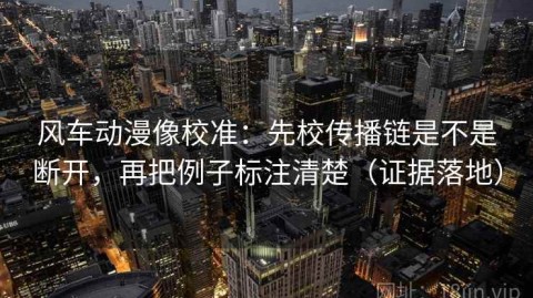 风车动漫像校准：先校传播链是不是断开，再把例子标注清楚（证据落地）