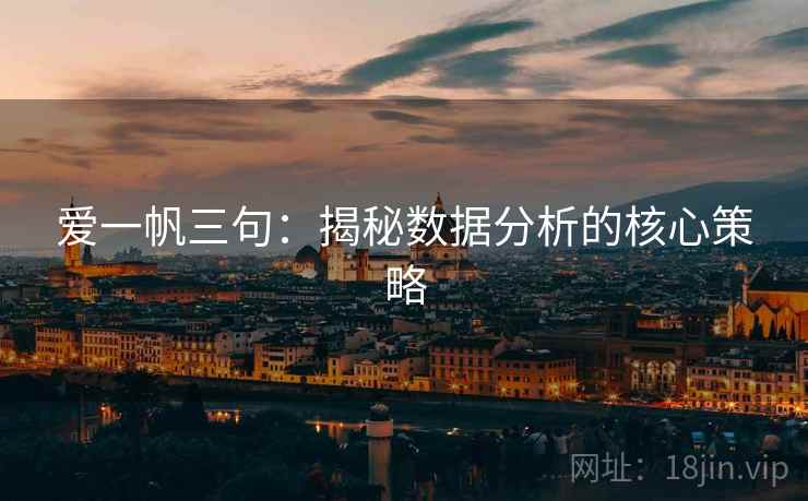 爱一帆三句：揭秘数据分析的核心策略